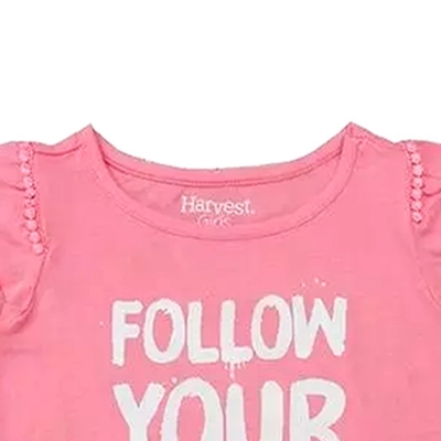 Print Pattern Type O-neck 100% Cotton Baby T-shirts Girl Tops for Newborns in Summer