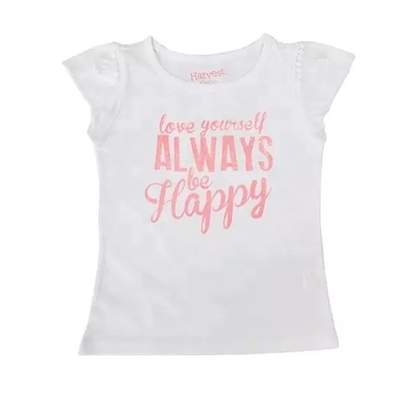 Print Pattern Type O-neck 100% Cotton Baby T-shirts Girl Tops for Newborns in Summer