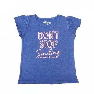 Print Pattern Type O-neck 100% Cotton Baby T-shirts Girl Tops for Newborns in Summer