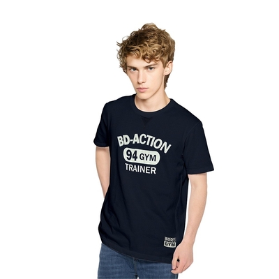 Breathable and Skin-friendly Jersey Fabric Men's Workout T-shirt for Outdoor Sports