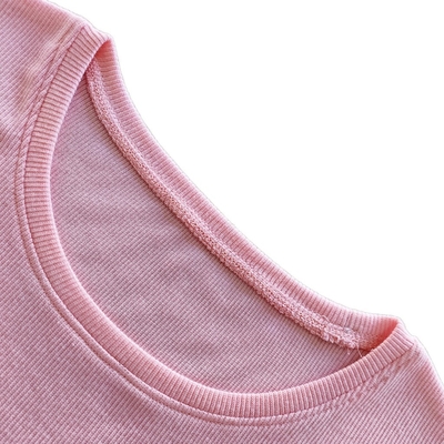 Customize Women's Rib T-shirt with Short Sleeves and Cotton Spandex Soft Hand Feel