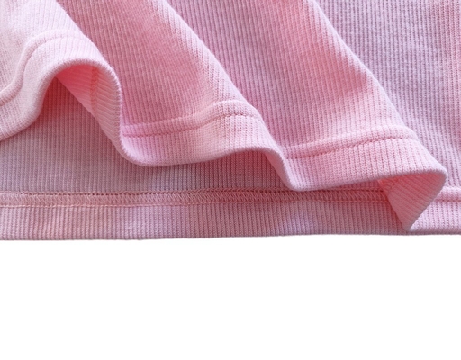 Customize Women's Rib T-shirt with Short Sleeves and Cotton Spandex Soft Hand Feel