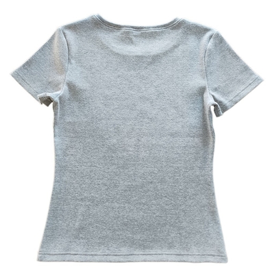 Customize Women T-shirt Cotton Spandex Rib Basic T-shirts For Women Soft Hand Feel