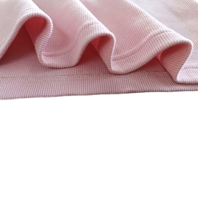 Solid Pattern Women's T-shirt Customize Cotton Spandex Rib T-shirt for Style Clothing