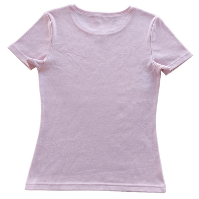 Solid Pattern Women's T-shirt Customize Cotton Spandex Rib T-shirt for Style Clothing