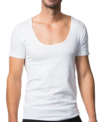 Customize Logo O V Neck Casual Sports Tshirt in 100% Combed Cotton Pre-shrinkage