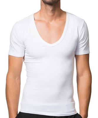 Customize Logo O V Neck Casual Sports Tshirt in 100% Combed Cotton Pre-shrinkage