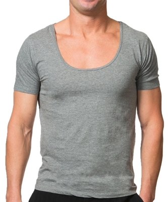 Customize Logo O V Neck Casual Sports Tshirt in 100% Combed Cotton Pre-shrinkage
