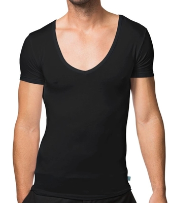 Customize Logo O V Neck Casual Sports Tshirt in 100% Combed Cotton Pre-shrinkage