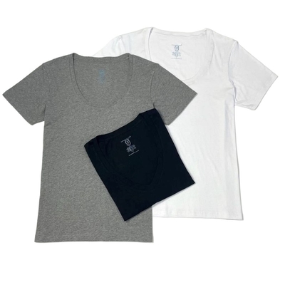 Customize Logo O V Neck Casual Sports Tshirt in 100% Combed Cotton Pre-shrinkage
