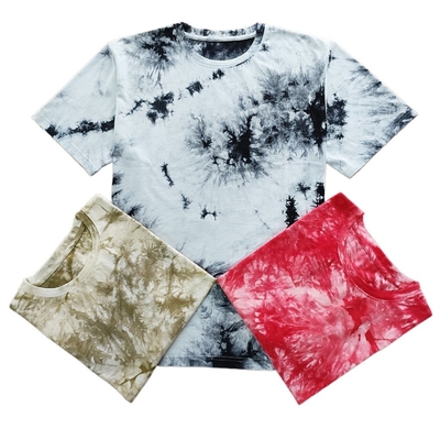 Adults Tie Dye Printing Men's T-shirt with Soft Hand Feel and 100% Cotton Fabric