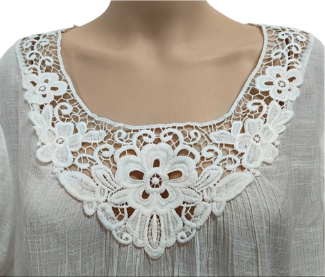 Dip Dye Front Neck With Embroidery Shirts For Women Plus Size Fashion Women's Blouses