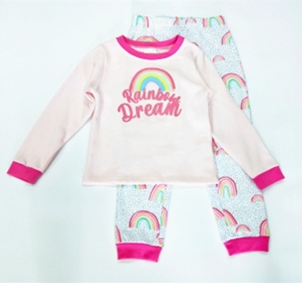 Customized Winter Home Wear Clothes Set Printed Kids Pajamas for Girls