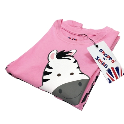 Soft Animal Print Girls Sleepwear Set Spring/Autumn 100% Combed Cotton Soft Hand Feel