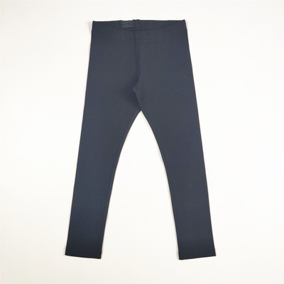 Anti-Wrinkle Knitted Cotton/Spandex Little Girl Leggings with Waistband Button