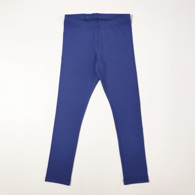 Anti-Wrinkle Knitted Cotton/Spandex Little Girl Leggings with Waistband Button