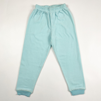 Polyester / Cotton Kids Winter Night Pajamas Set with Long Sleeves in GARMENT DYED