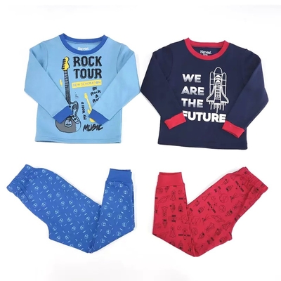 Thermal Comfortable Soft Cartoon Printed 2 Piece Sets Kids Sleepwear Polyester Cotton Children Pajama