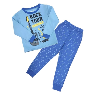 Thermal Comfortable Soft Cartoon Printed 2 Piece Sets Kids Sleepwear Polyester Cotton Children Pajama