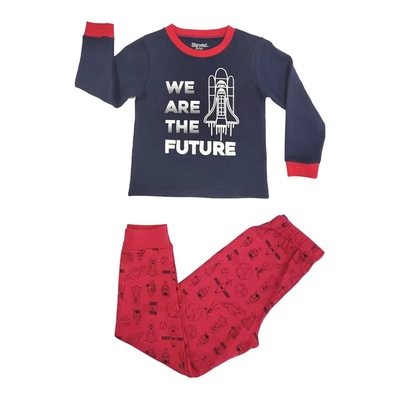 Thermal Comfortable Soft Cartoon Printed 2 Piece Sets Kids Sleepwear Polyester Cotton Children Pajama