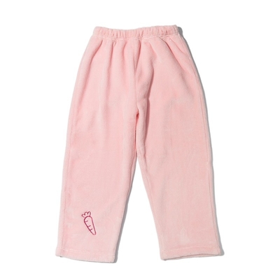 Children's Sleepwear Sets with Warm Coral Fleece Fabric and Cute Rabbit 3D Hat