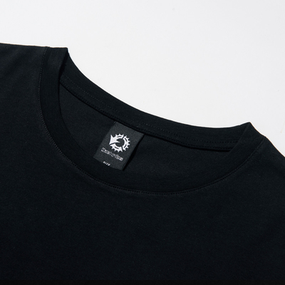 White and Black 100% Cotton Men's T-Shirts Custom Printing Knitted Weaving Method