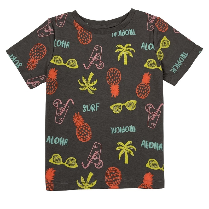 12 Years of Experience Fashion Print Boys T Shirt Anti-pilling Black Kids 100% Cotton