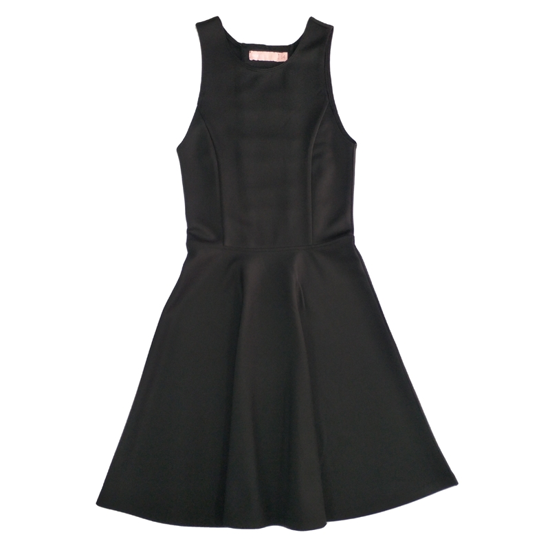 Style Sleeveless Elegant Black Little Girl Kids Party Dress 92% Polyester 8% Spandex