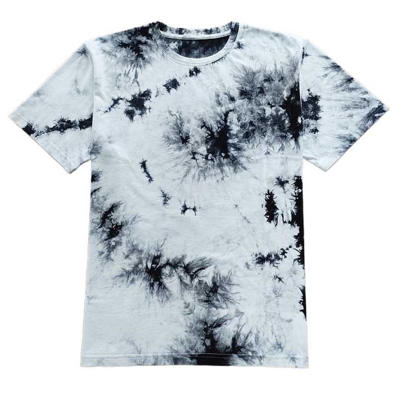 Adults Tie Dye Printing Men's T-shirt with Soft Hand Feel and 100% Cotton Fabric