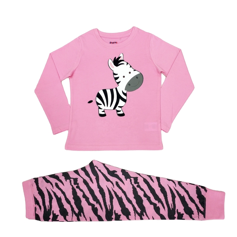 Soft Animal Print Girls Sleepwear Set Spring/Autumn 100% Combed Cotton Soft Hand Feel