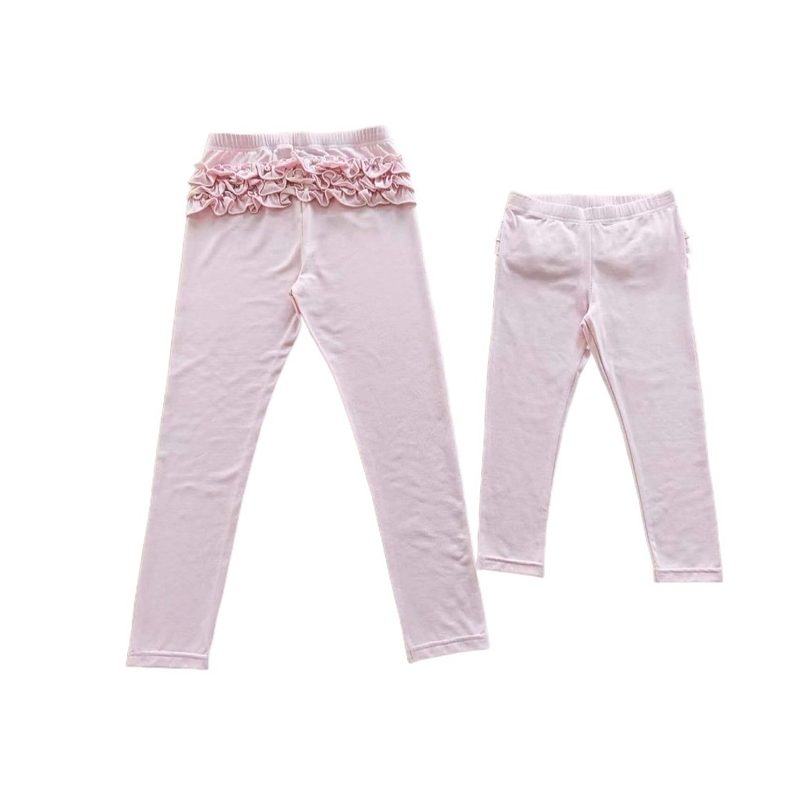 Style Girls Ruffle Leggings Soft Hand Feel 3Y-10Y Sizes 62%Polyester33%Cotton5%Spandex